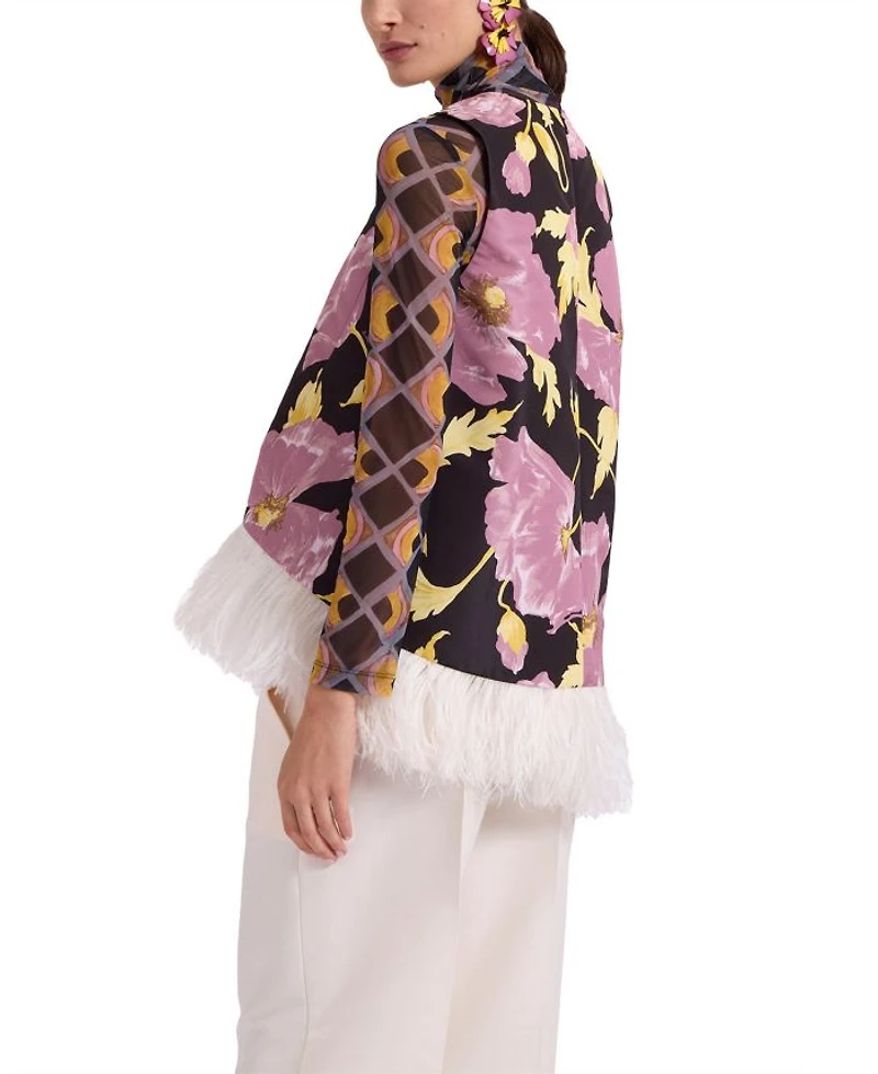 La Scala Feather Trim Top