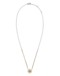 Yvonne Leon 18K White & Yellow Gold Collier Mini Soleil Citrine & Gray Diamond Sun Pendant Necklace, 14.17