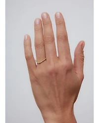 9K Yellow Gold Grey Diamond Mini Wave Ring, 0.22 tcw