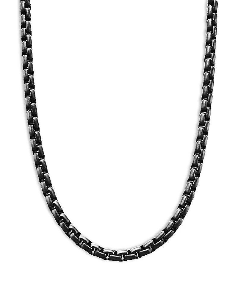 David Yurman Stainless Steel & Sterling Silver Box Chain Necklace