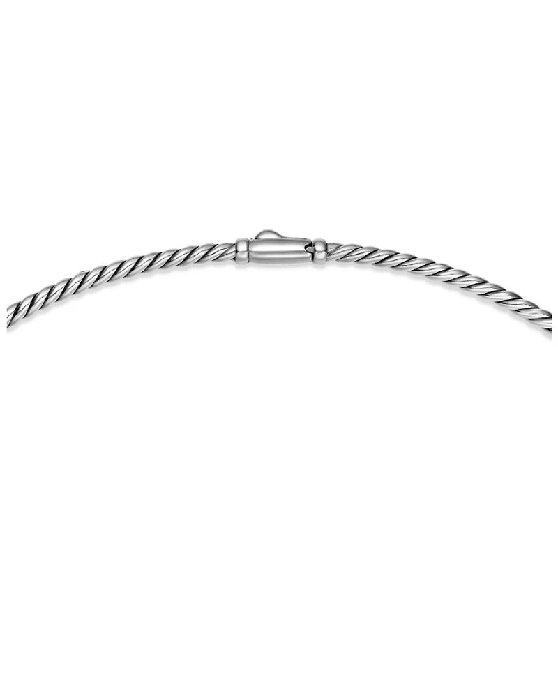 Sterling Silver Sculpted Cable Necklace, 15.5"