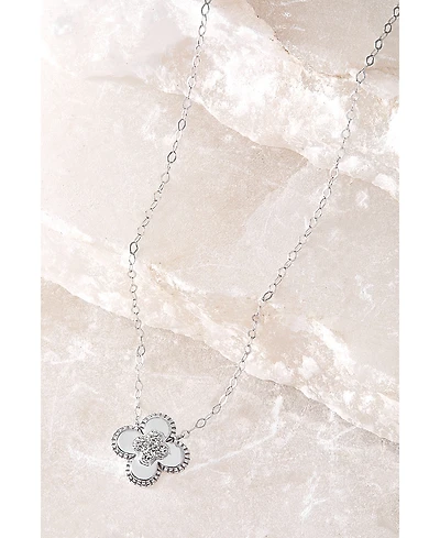 Bloomingdale's Fine Collection Diamond Clover Pendant Necklace