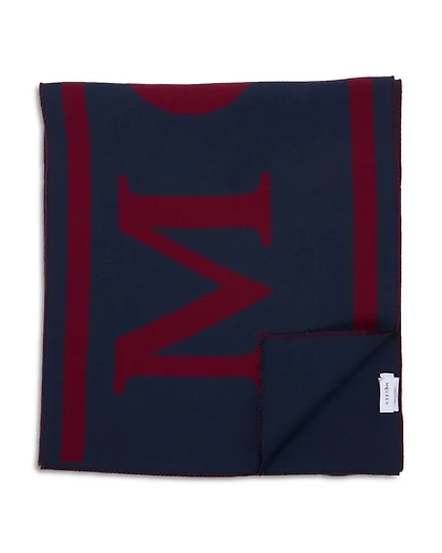 Logo Stripe Wool Scarf