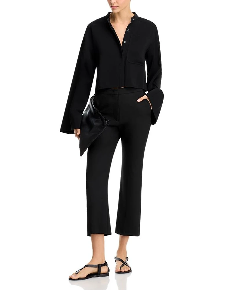 High Rise Cropped Cigarette Pants