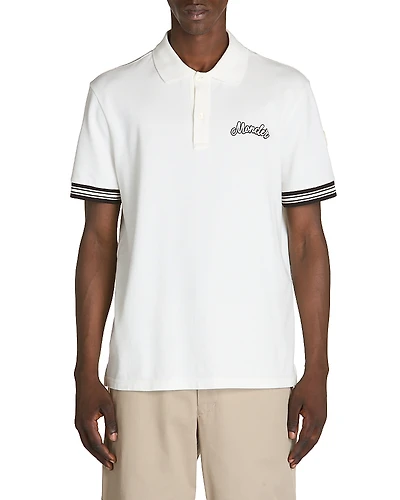 Moncler Cotton Logo Embroidered Polo Shirt