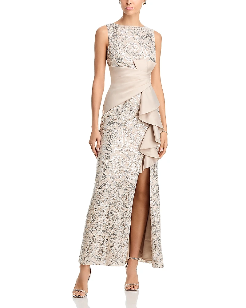 Eliza J Sleeveless Ruffle Gown