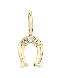 Adina Reyter 9K Yellow Gold Diamond Horseshoe Charm Pendant