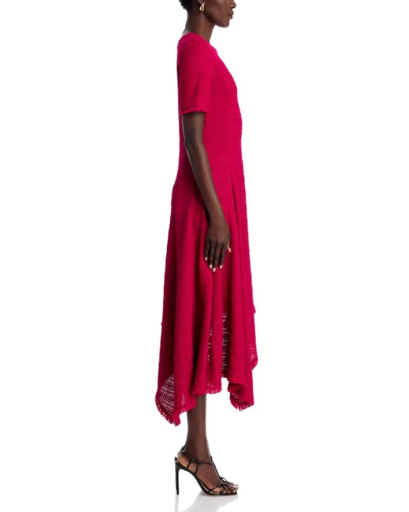 Textured Fit & Flare Midi Dress
