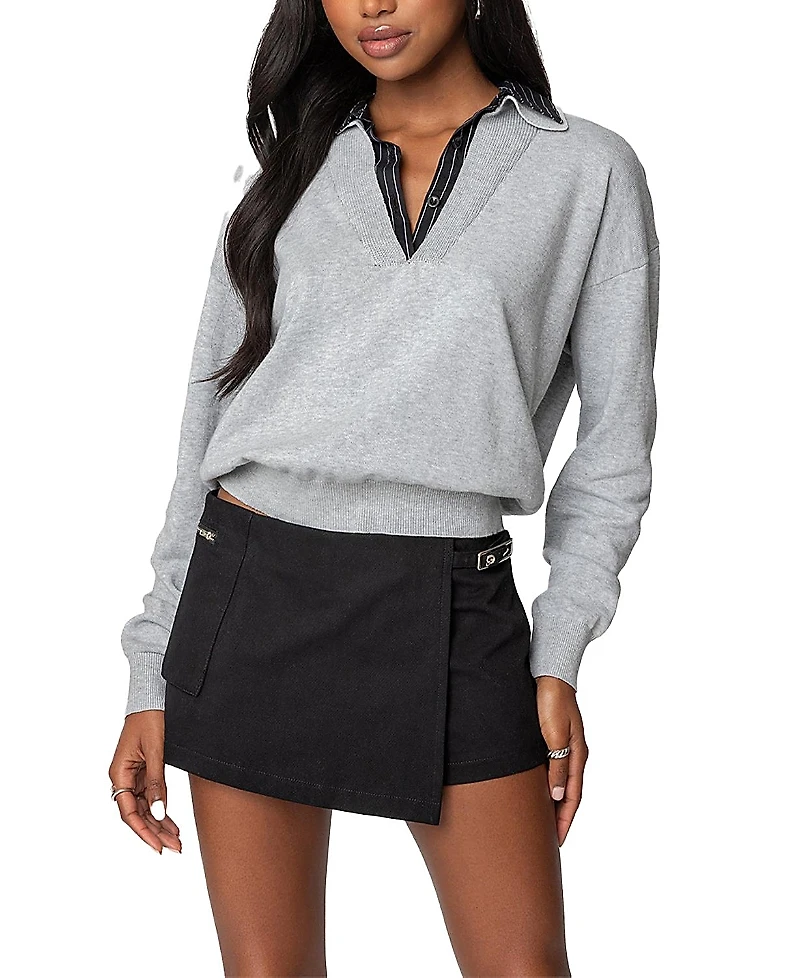 Edikted Rue Double Collared Sweater