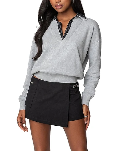 Edikted Rue Double Collared Sweater