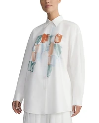 Lafayette 148 New York Printed Button Front Shirt