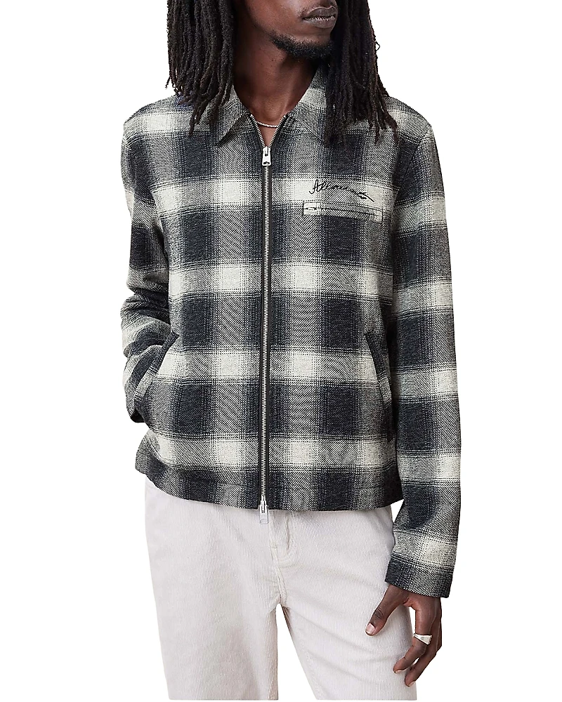 Allsaints Ellis Cotton Yarn Dyed Check Jacket