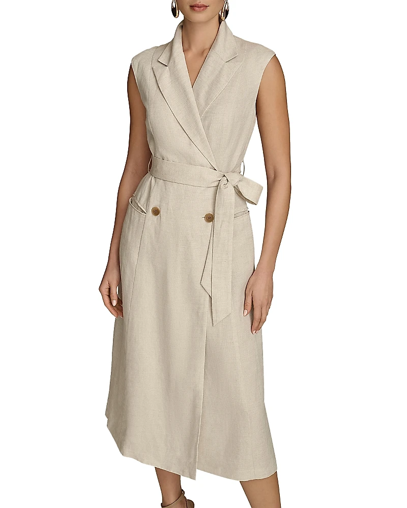 Donna Karan Belted A Line Midi Dress