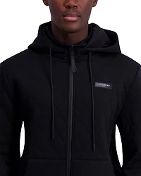 Slim Fit Quilted Zip Hoodie