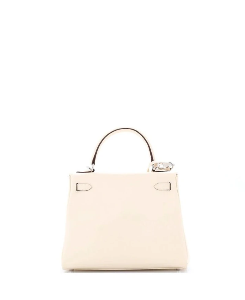 Kelly 25 Handbag Light Swift with Palladium Hardware