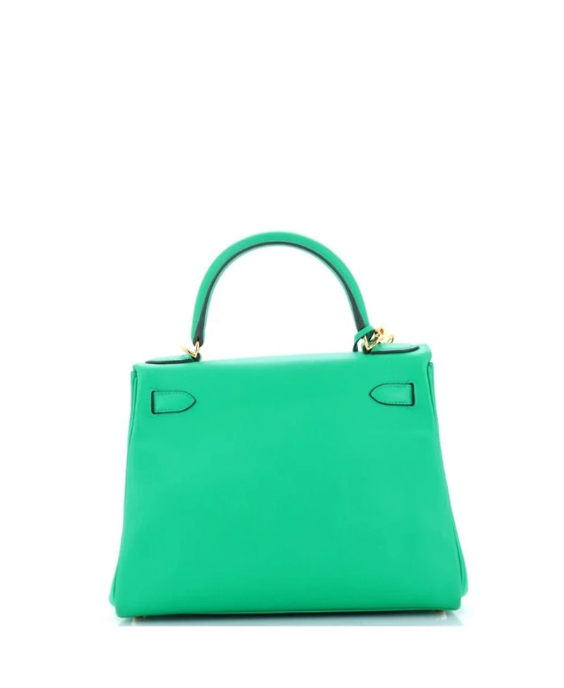 Kelly 28 Handbag Green Evercolor with Gold Hardware