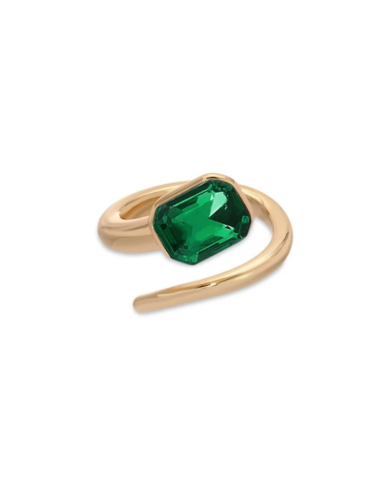Color Stone Deco Ring 18K Gold Plated