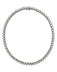 Certified Lab Grown Diamond Tennis Necklace in 18K White Gold, 51.0 tcw