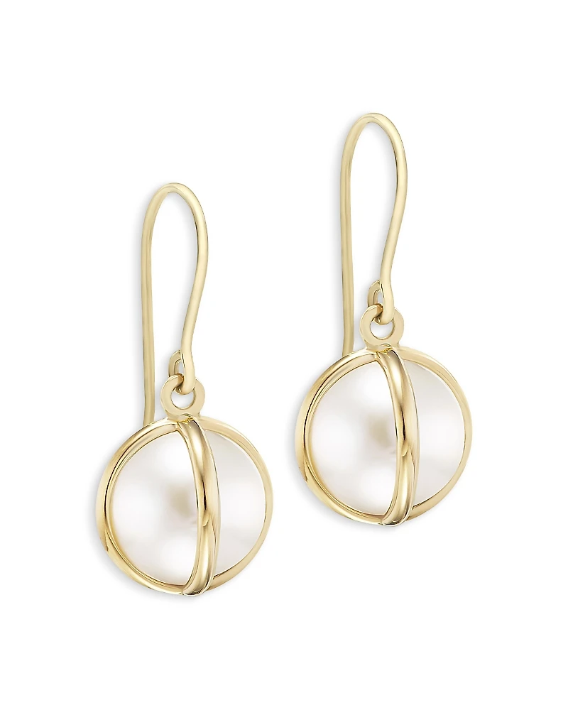 L. Klein 18K Yellow Gold Celeste Cultured Freshwater Pearl Drop Earrings