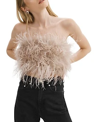 Zaina Feather Bustier Top