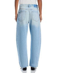 The Full Pipe Flood High Rise Barrel Jeans Back Pedal