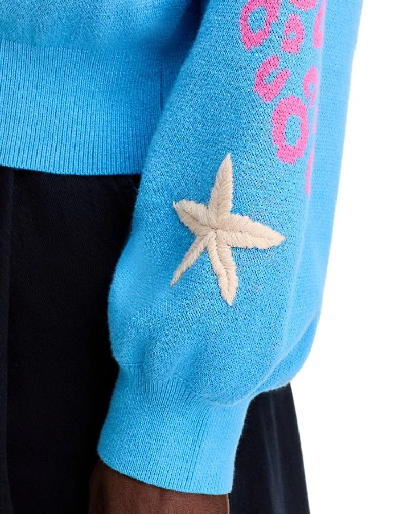 The Bell Sleeved Cropped V Neck Cardigan Sweater