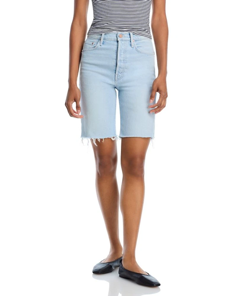 Rider High Rise Denim Bermuda Shorts Cowabunga
