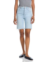 Rider High Rise Denim Bermuda Shorts Cowabunga