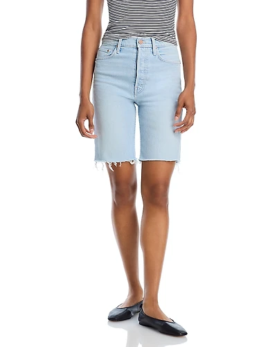 Mother Rider High Rise Denim Bermuda Shorts