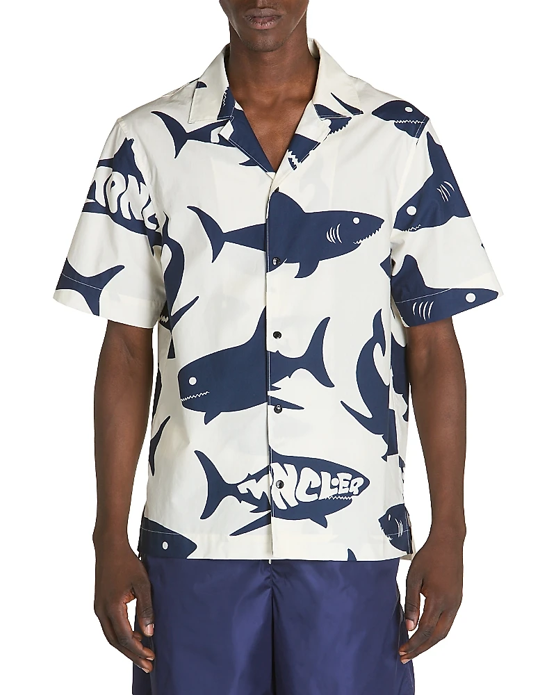 Moncler Camp Collar Short Sleeve Shirt
