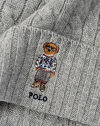 Holiday Bear Cable Knit Beanie