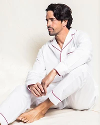 Brushed Cotton Twill Piped Pajama Set