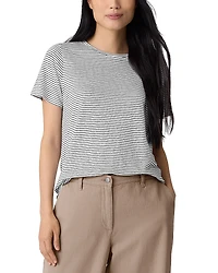 Eileen Fisher Crewneck Short Sleeve Linen Tee