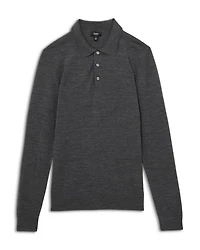 Regular Fit Quarter Button Merino Wool Polo Sweater