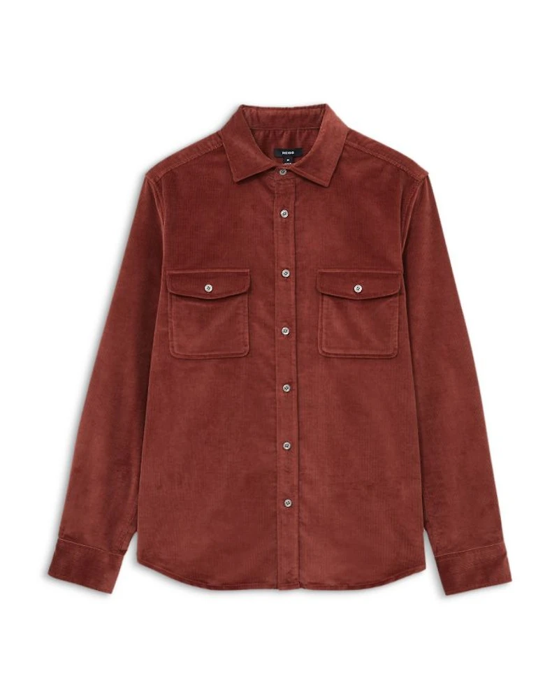 Regular Fit Button Front Corduroy Shirt