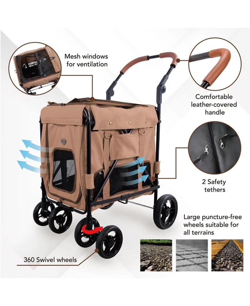 Pet Stroller for Large Dogs, Medium Dogs, Cats