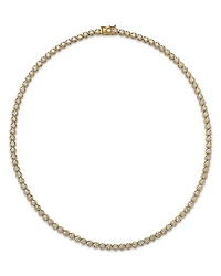 Diamond Crown Set Tennis Necklace 14K Yellow Gold and White Gold, 10.0 tcw