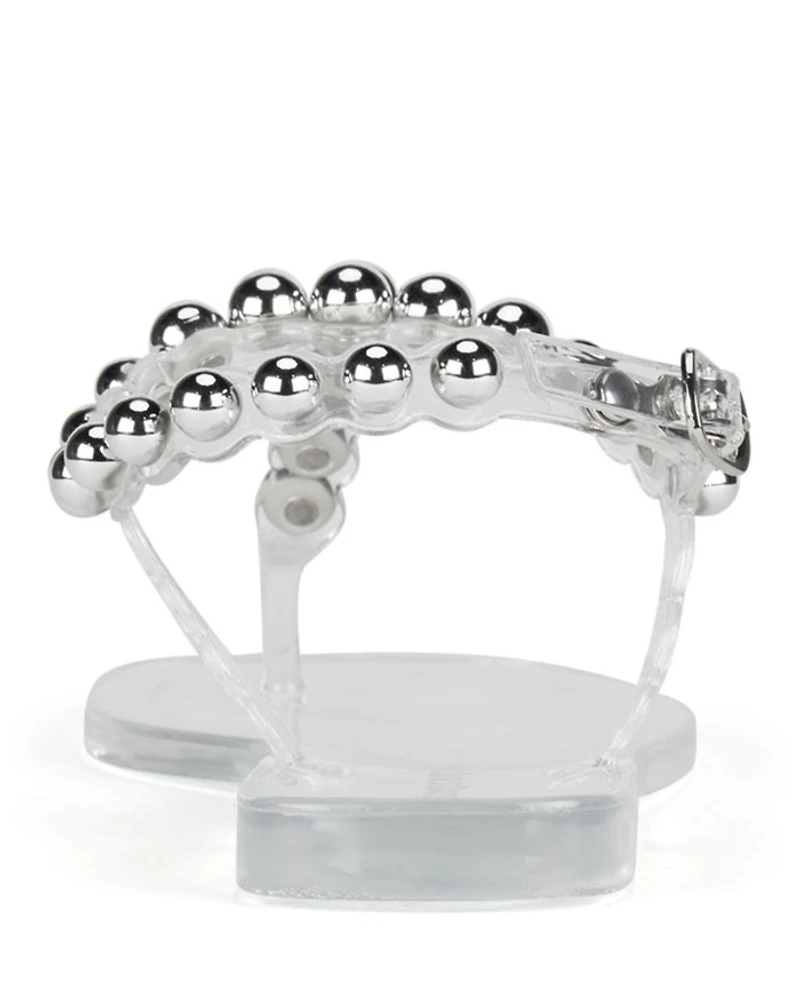 Women's Square Toe Bead Detail Jelly Thong Sandals