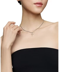 Petite X Cross Necklace with 14K Gold, 16"
