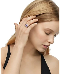Petite Albion® Ring Sterling Silver with Gemstone and Diamonds, 7mm