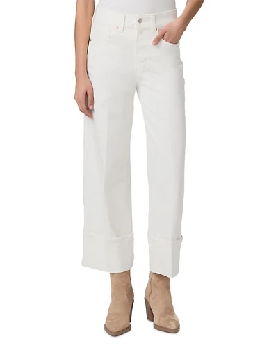 Sasha High Rise Ankle Wide Leg Jeans Tonal Ecru