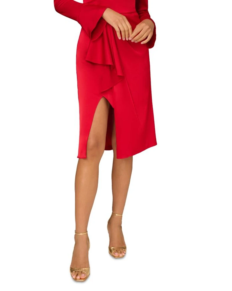 Crepe Back Satin Midi Dress