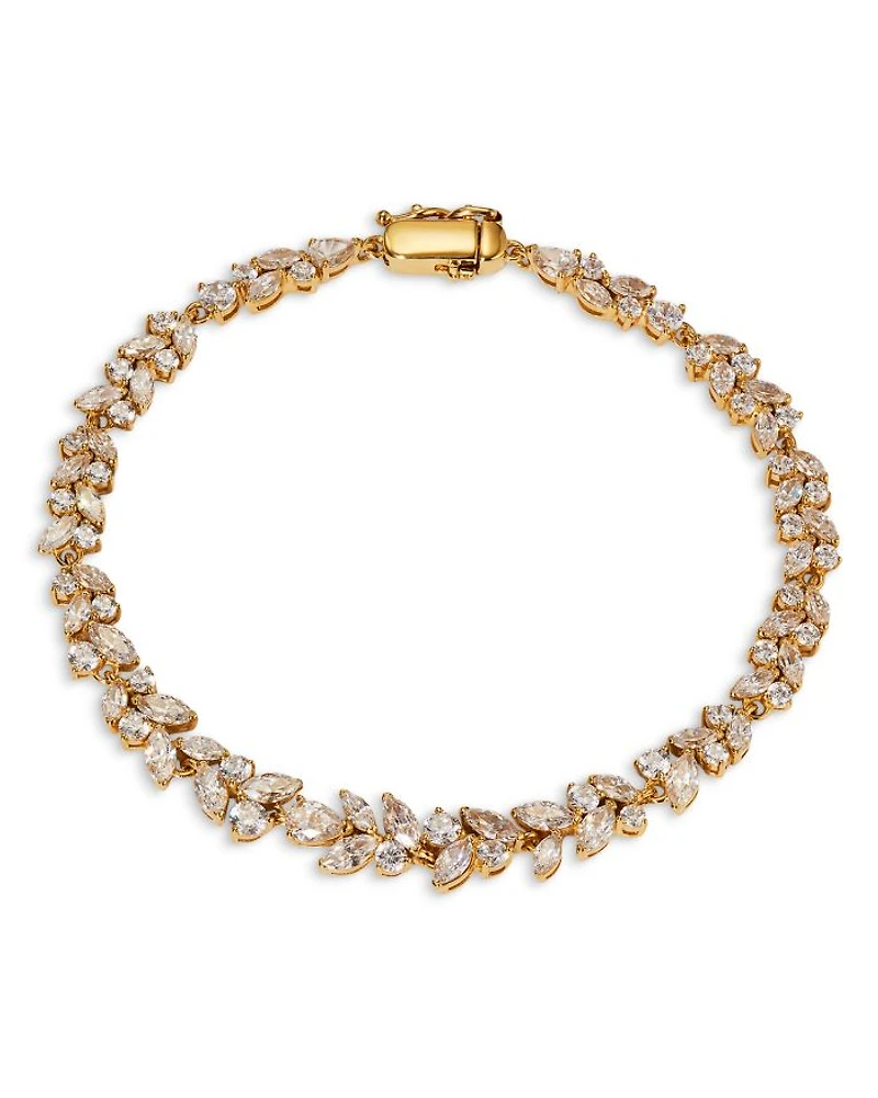 Sav Cubic Zirconia Cluster Flex Bracelet