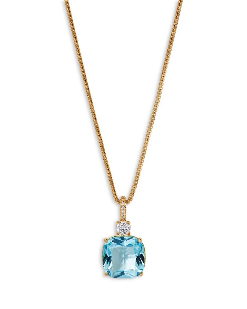 Macaron Cubic Zirconia Pendant Necklace in 18K Gold Plated, 16"-18"