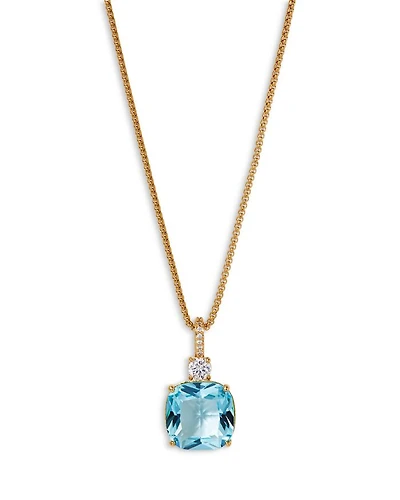 Macaron Cubic Zirconia Pendant Necklace in 18K Gold Plated, 16"-18"