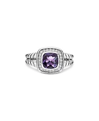 Petite Albion® Ring Sterling Silver with Gemstone and Diamonds, 7mm