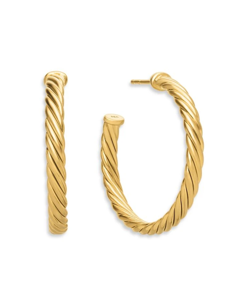 Cablespira® Hoop Earrings in 18K Yellow Gold, 1in