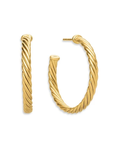 Cablespira® Hoop Earrings in 18K Yellow Gold, 1in