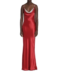 Versace Double Draped Fluid Silk Gown