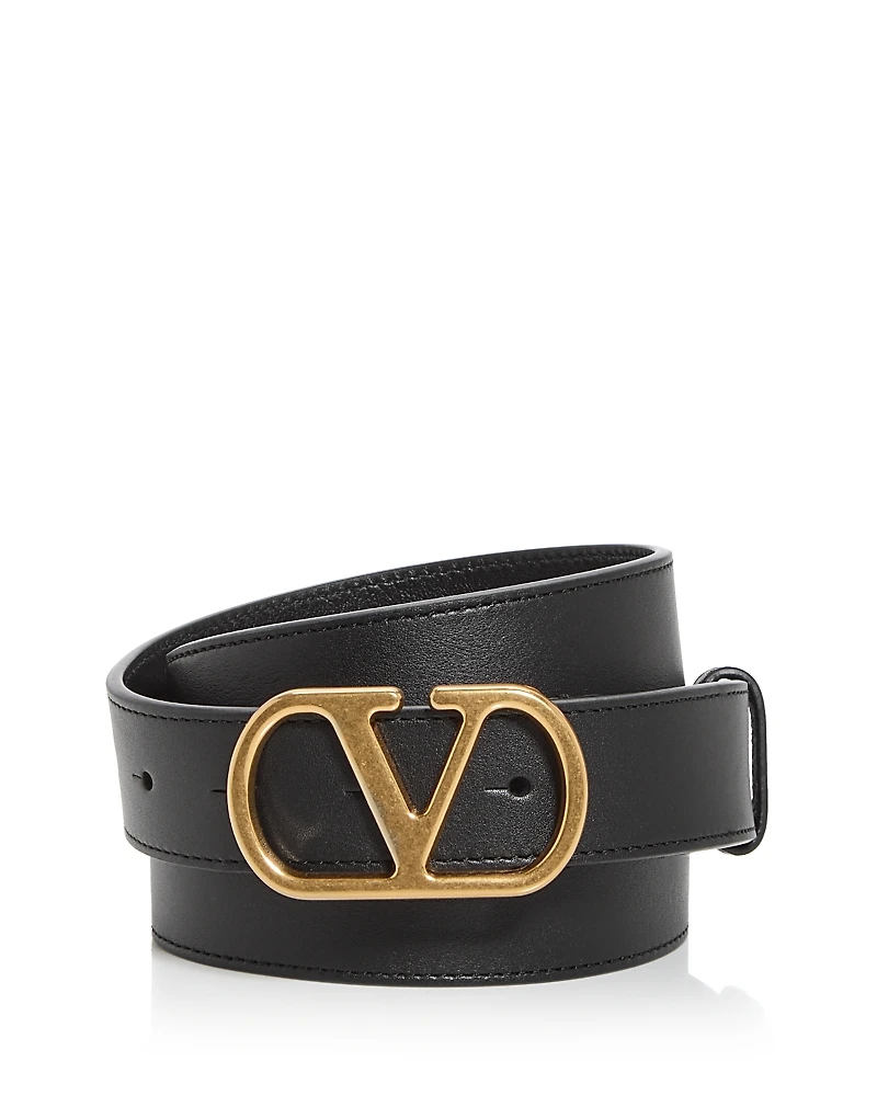Valentino Garavani Men's VLogo Leather Belt